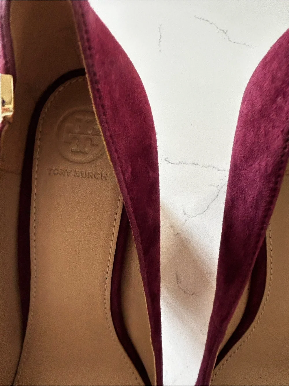 Tory Burch Elizabeth maroon heels/pumps size 9